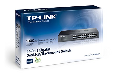 TP-LINK 24-Port Gigabit Ethernet מתג לא מנוהל | תקע ושיחק | שולחן עבודה/RackMount | חסר מעריץ | זמן חיים
